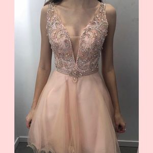 XS Narianna pink bedazzled short dress